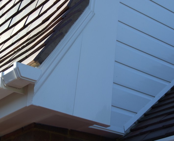 Box-end showing Guttering, Fascias, Soffits and Cladding