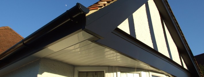 Black UPVC Mock Tudor Barge-Board and Guttering