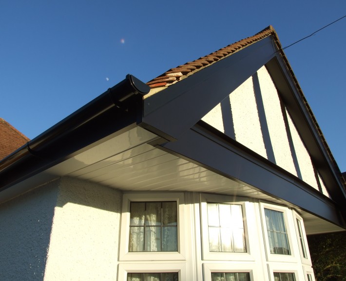 Black UPVC Mock Tudor Barge-Board and Guttering