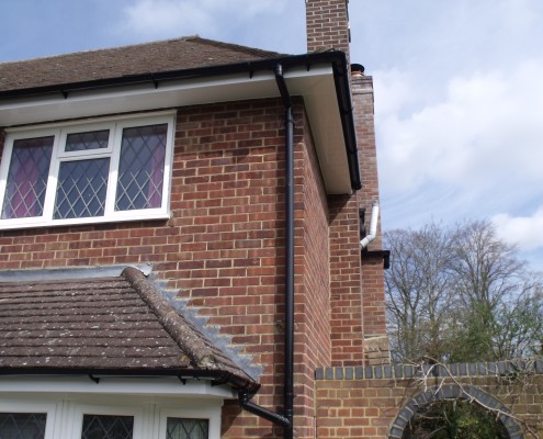 Roofline showing guttering, fascias and soffits