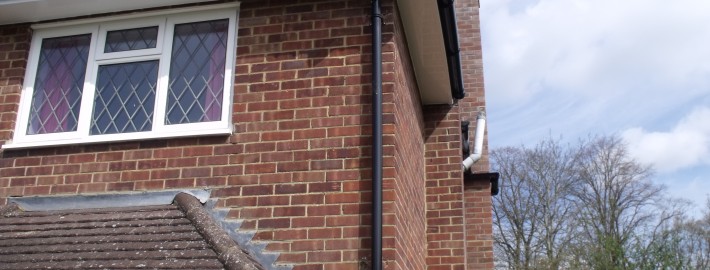 Roofline showing guttering, fascias and soffits